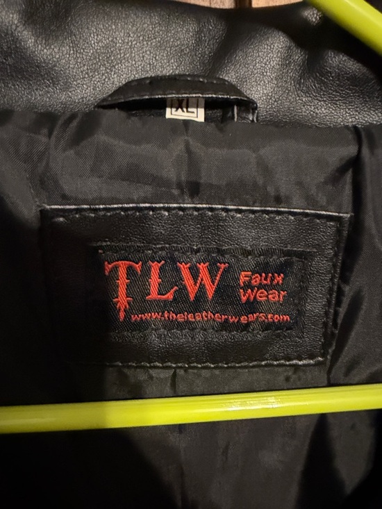 Black Faux Leather Moto Jacket for Men - Picture 4 of 5